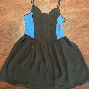UO ECOTE Blue Black Colorblock Mini Dress